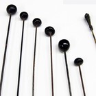 Victorian Hatpins Lot Antique 12 Pins Black Mourning Silver White Stones Brass