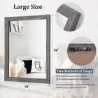 Large Wooden Mirror Rectangle Rustic Mirrors For Wall 26 x18  Decorative Farm   