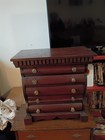 A Rare American Classical Miniature Chest Of Drawers With Secret Door Lock Mecha