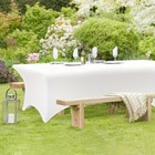 6  Ft  Spandex Fitted Stretch Tablecloth Table Cover Wedding Banquet Party White