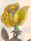 Yellow Rose Brooch Sterling Silver Marcasite Large Flower Pin Antique Vintage
