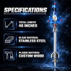46  Long Full Size Metal Blazing Sword With Wood Hanging Plaque  Go Lions
