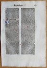 Decorative Rubricated Incunable Leaf Gerson Opera  a  - 1488