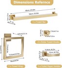 5-pieces Matte Gold Bathroom Hardware Accessories Set 24 Inch Towel Bar Towe