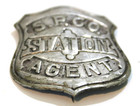 Antique 1890s Southern Pacific Railroad Company Station Agent Badge Old West 2 