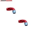 Us 2pcs An10 -10an 90 Degree Swivel Hose End Full Flow Fuel Fitting Red blue