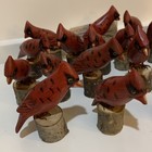 Hartland Traditions 3    Hand Carved Wood Cardinal On Log Mini Figurine Kent 19c-5