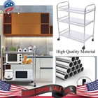 3 Tiers Shelf Kitchen Cart Stainless Steel With 4 Wheels Rolling Utility Cart