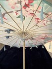 Satin rayon Asian Style Floral Parasol Umbrella Blossom Butterfly Tassels 32    