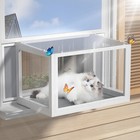 Cat Window Box Catio  Outdoor Indoor Cat Enclosure With Clear Panels  Mesh Si   