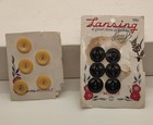 Lot Of Two Vintage Cards Of Lansing 2- Hole Buttons Incomplete Size 22   24