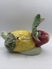 Vintage Vietri Botanical Collection Rabbit Soup Tureen Made In Italy