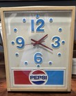 1970s Vintage Pepsi Cola Blue Dots Hanging Wall Clock - Not Working - See Descrp