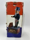 Vintage Uncle Sam Mechanical Bank Cast Iron Reproduction Drop Coin With Box