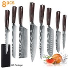 8 Piece Kitchen Knives Set Japanese Damascus Style Stainless Steel Chef s Knife