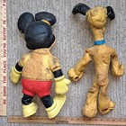 Vintage Walt Disney Mickey Mouse Pluto Lakeside England Foam Dolls Toys 16  50s