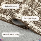 4x6 Non-slip Washable Low-pile Rug - Checkered Geometric Design  Khaki Brown