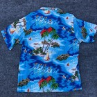 Op Ocean Pacific Torch Surfing Waves Rayon Hawaiian Island Shirt Hobie Cat Vtg  