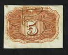 1863 Fractional Currency 5 Cents Washington Fr 1234 Surcharges S-18-63 Choice Au