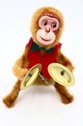 Rare Vintage 5  Dsk Mechanical Wind-up Cymbal Monkey Tin Litho Face W  Box Japan