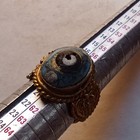 Extremely Rare Ancient Roman Bronze Ring Multicolor Stone Old Antique Artifact