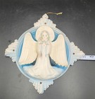 Vintage Light Up Christmas Angel Hanging Sign Retro Molded Plastic Mcm