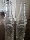2 Early Kist Orange Peel Embossed Bottle Pat 1927 Clear Iron River Bottling Co