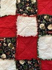 Handmade Christmas Reversible Quilted Rug Throw Blanket Holiday Decor Red Green