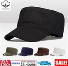 Military Style Hat Adjustable Cotton Cadet Army Cap Vintage Cap Flat Top Hat Usa