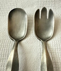 Vintage David Andersen Norway Pewter  old Norse  Serving Spoon   Fork Salad Set
