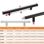 Brushed black Modern Cabinet Handles Bar Pulls Kitchen Hardware Stainless Steel