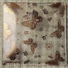 Vintage Georges Briard Signed Mcm Gold Butterflies 5 3 4 square Glass Dish Tray