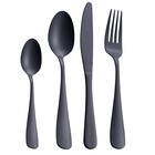 24-piece Matte Black Stainless Steel Flatware Set  Service For 6  Dishwasher Saf