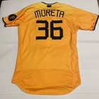 Game Worn Dauri Moreta Pittsburgh Pirates 2023 City Connect Mlb Jersey Yellow 44