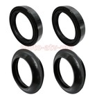 4pcs 43x55x11 Motorcycle Front Fork Damper Shock Oil Seal   Dust Seals Kit Black