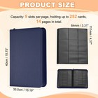 Card Binder 9 Pocket 252 Cards Zip Trading Card Binder For Tcg Mesh Blue