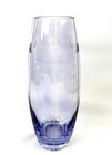 Studio Art Glass Lavender Dots And Vertical Lines Vintage 11 1 8  Vase 1960-