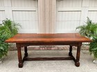 Antique French Oak Dining Farm Bakers Table Conference Office Library Desk C1920