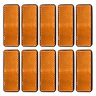 10 Pcs Self Adhesive Rectangle Reflectors  Reflective Stick-on Road Yellow