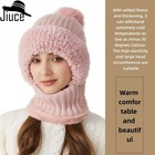 3 In 1 Ladies Knit Beanie Hat Fleece Lined Winter Scarf Mask Set Snow Caps Gifts