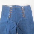 Vintage 70s Chemin De Fer Sailor Jeans Womens 27 Blue Wide Leg High Waist Denim