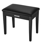 Donner Piano Keyboard Bench With Storage Bookcase Solid Wood Comfortable   Black