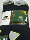 Mossy Oak Mens Full Cushioned Quarter Work Socks 10 Pairs Size 6-12 Black New