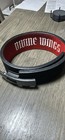 Divine Wings Leather Powerlifting Belt Double Pin Buckle Black red Wing Design