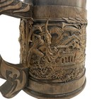 Alduin s Wall Skyrim Intricately Carved Wooden Mug Tankard Stainless Flask Gift