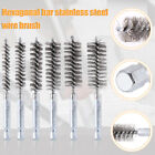 6pcs  1 4  Hex Shank Stainless Steel Wire Bore Brush For Power Drill Cleaning