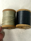 Two Vintage Wood Spools Belding Corticelli Thread  1 Cotton  1 Silk  Size  A