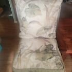 Set Of 4 Croscill Throw   Seat Pillows Matching Cream Green Vines Pattern Usa