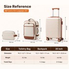 3-piece Travel Luggage Set With Backpack  Tsa Lock Hard Shell Carry On Suitcase