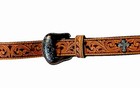 Nocona Hand-tooled Leather Western Cross Concho Cowboy Belt Size 26   